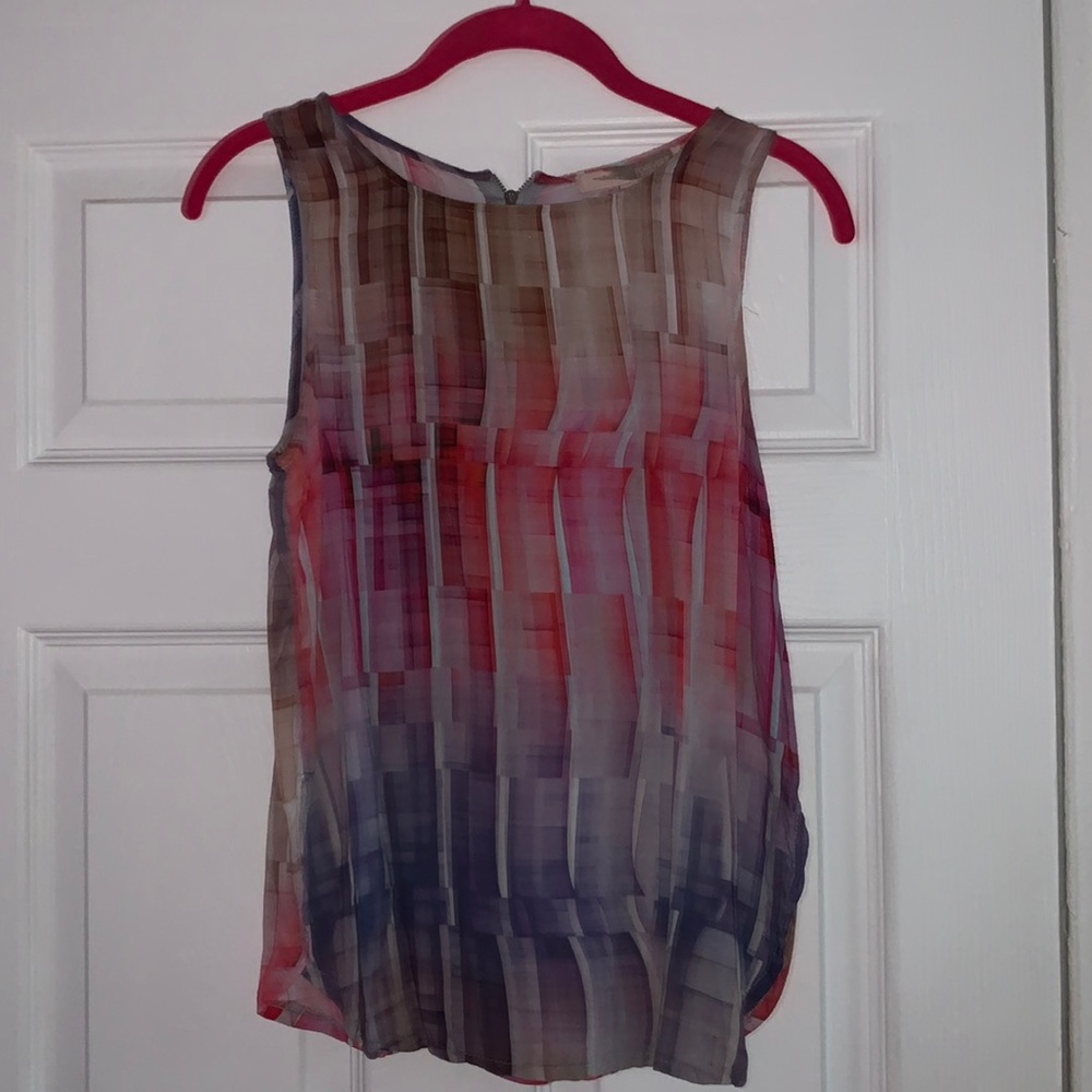 Forever 21 Contemporary Multicolored Sleeveless Blouse With Zip